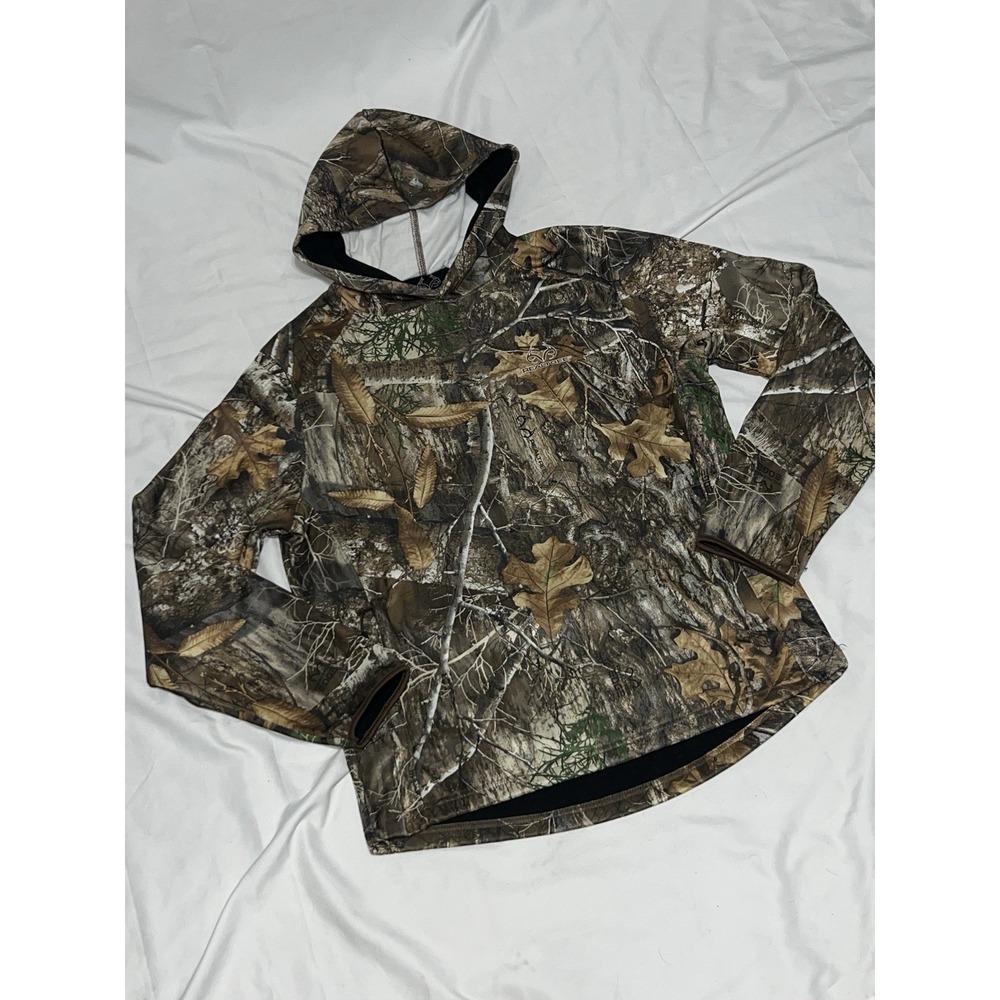 Realtree Camo Hoodie Men's Medium 38-40 Built In Gaiter Face Cover Pullover Read